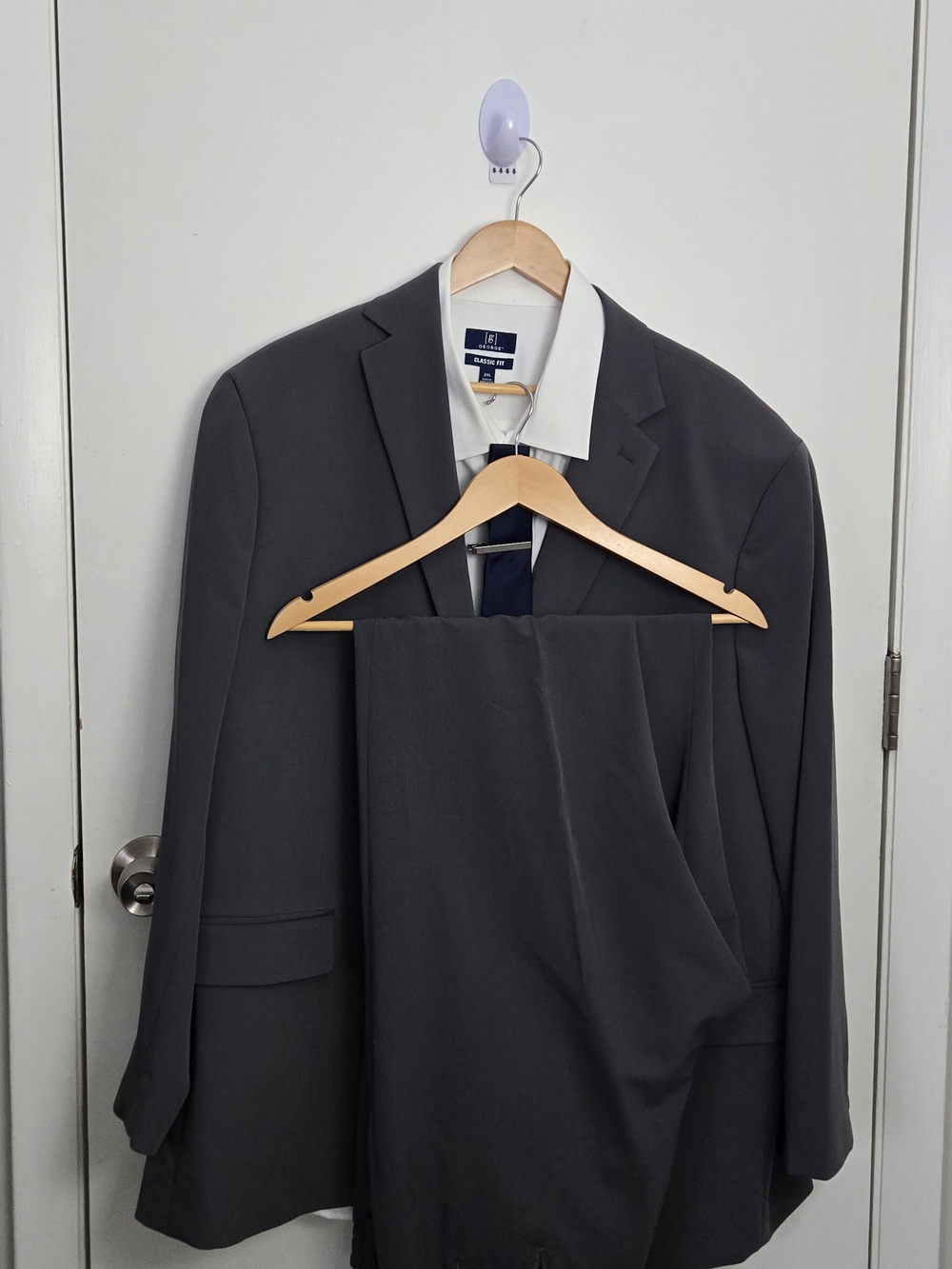 George Men's Dark Gray Suit Jacket and Trousers
